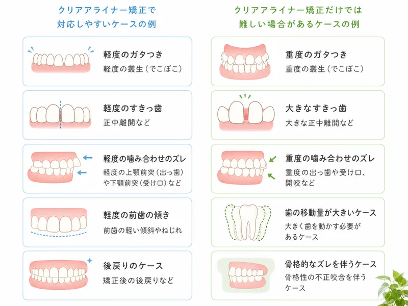 マウスピース矯正で治せる歯並び・難しい症例の見分け方